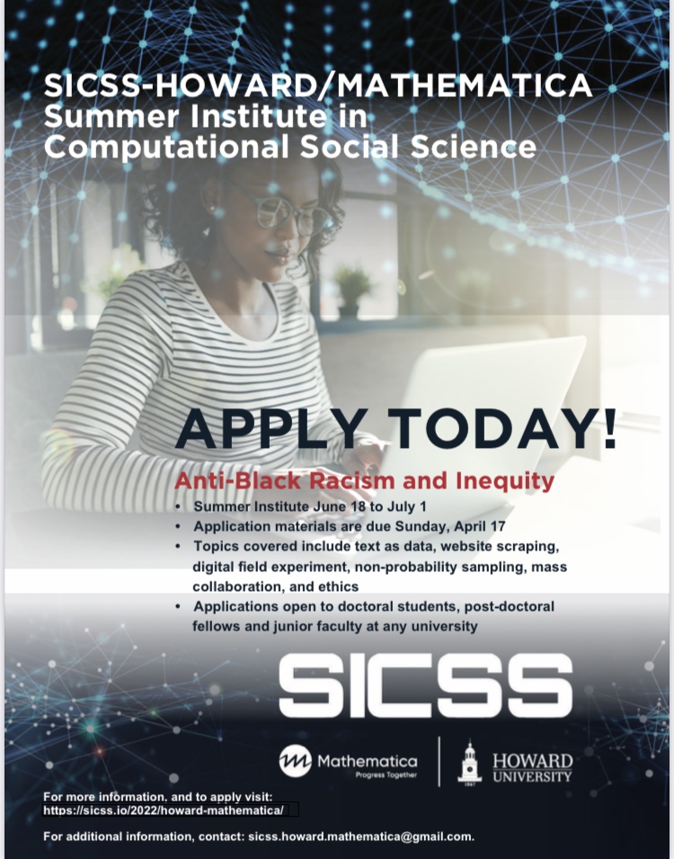 SICSSHoward/Mathematica on Twitter "Application deadline extended