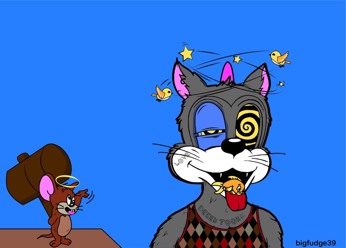 Allover44's tweet photo. Hey Degen Toonz fam,
Since day one #DegenToonz brought me back to my childhood because the #TOONZ reminds me of Tom and Jerry that was part of my childhood, thanks @DegenToonz #TOONZARTCOMP Jerry is crazy 😅 look at the Details 💙💙💙💙💙💙 https://t.co/4L139c8fzo