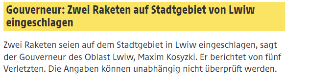 menora1's tweet photo. Lieber @ORF dieser Satz "Die Angaben können unabhängig nicht überprüft werden." findet sich unter jedem Bericht aus der Ukraine - und unter keinem Seitens des Kreml. #howcomes?? Unter uns: das kommt ein bissl kindlich rüber. https://t.co/FJ3yC0RhMx
