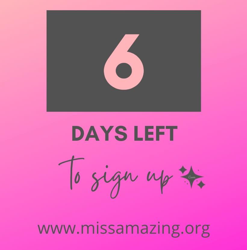 MissAmazingIN's tweet photo. 6 days left to sign up as a participant or volunteer!

https://t.co/ZN1i8CnYvh

As a reminder, our event this year is on April 16th at Southport High School. https://t.co/6TDjk2NHnf