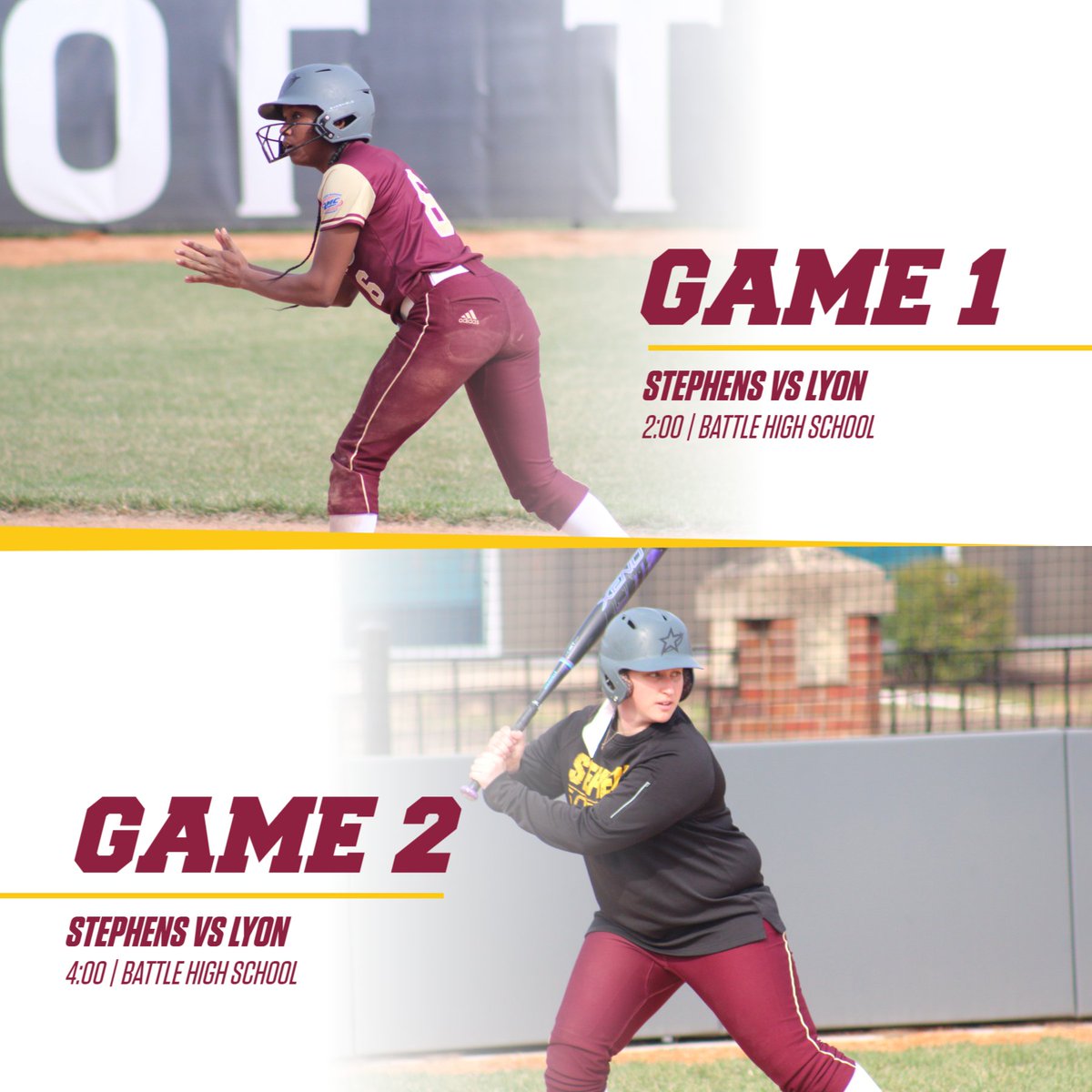 GAMEDAY!! Softball takes on Lyon College in an AMC doubleheader today with games at 2:00 and 4:00! 

Live stats game 1: bit.ly/3tHM7LY
Live stats game 2: bit.ly/3wFI70C
Live broadcast: bit.ly/3DRrDmR