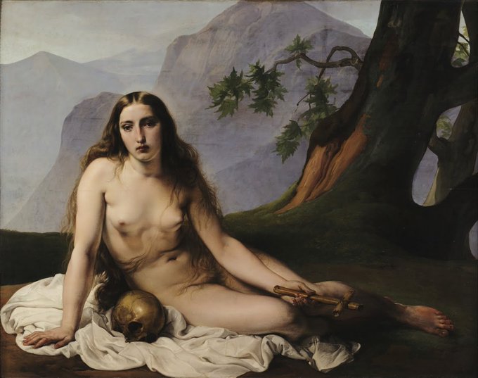 The painting is indeed, "Mary Magdalena as a Hermit" by Francesco...