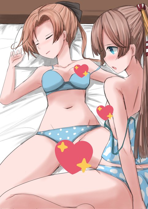 skebリクエストの秋雲ちゃんと風雲ちゃん。 