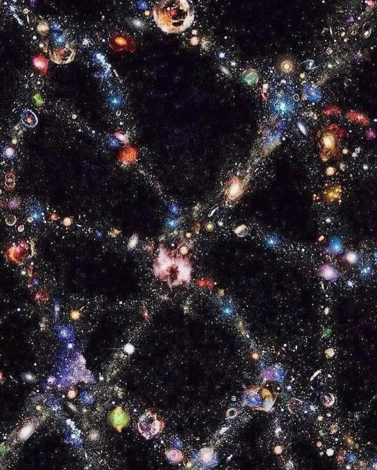 ineed__spacee's tweet photo. The gigantic supercluster is the largest Known structure in the universe https://t.co/n7pF2rnGHM