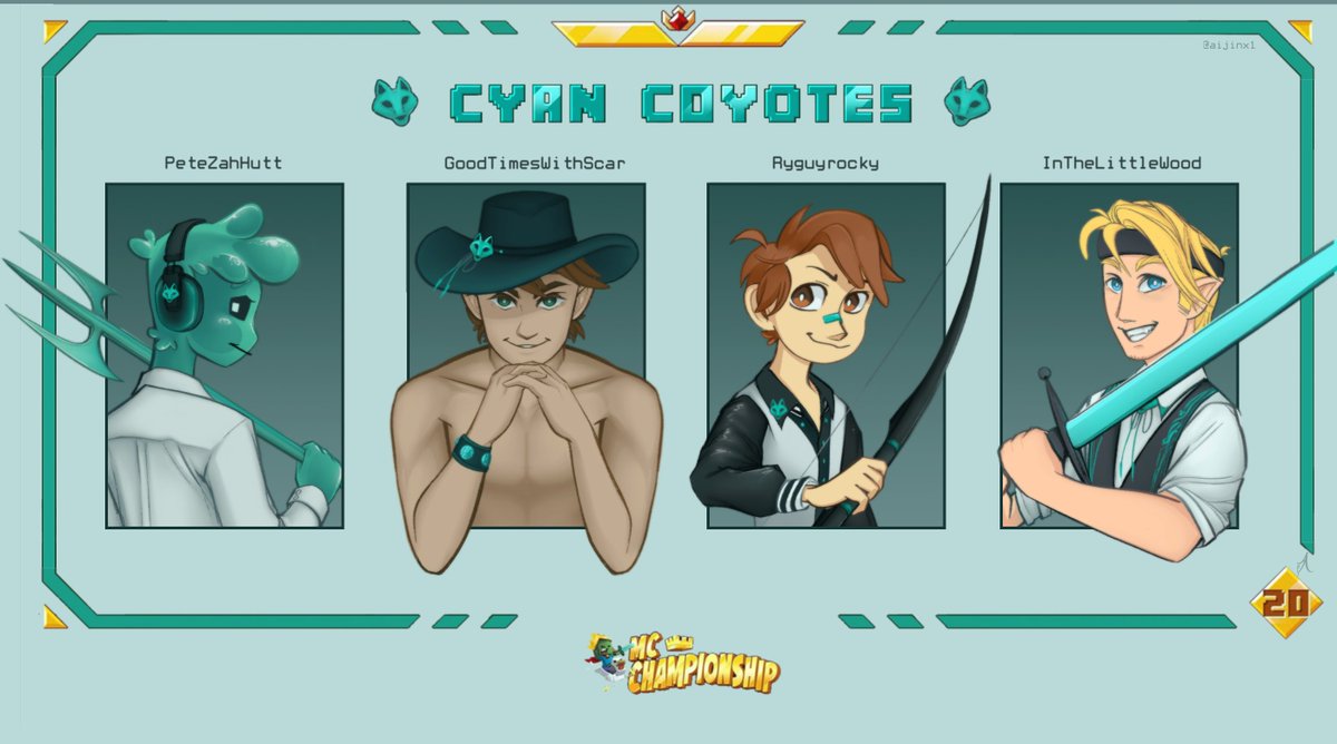 MCC IS HERE!!! 🐺🔹CYAN COYOTES FTW!!🔹🐺
(keep an eye out for the animation of this line-up in a few days!!)
#mccfanart #gtwscarfanart #inthelittlewoodfanart #ryguyrocky #petezahhutt