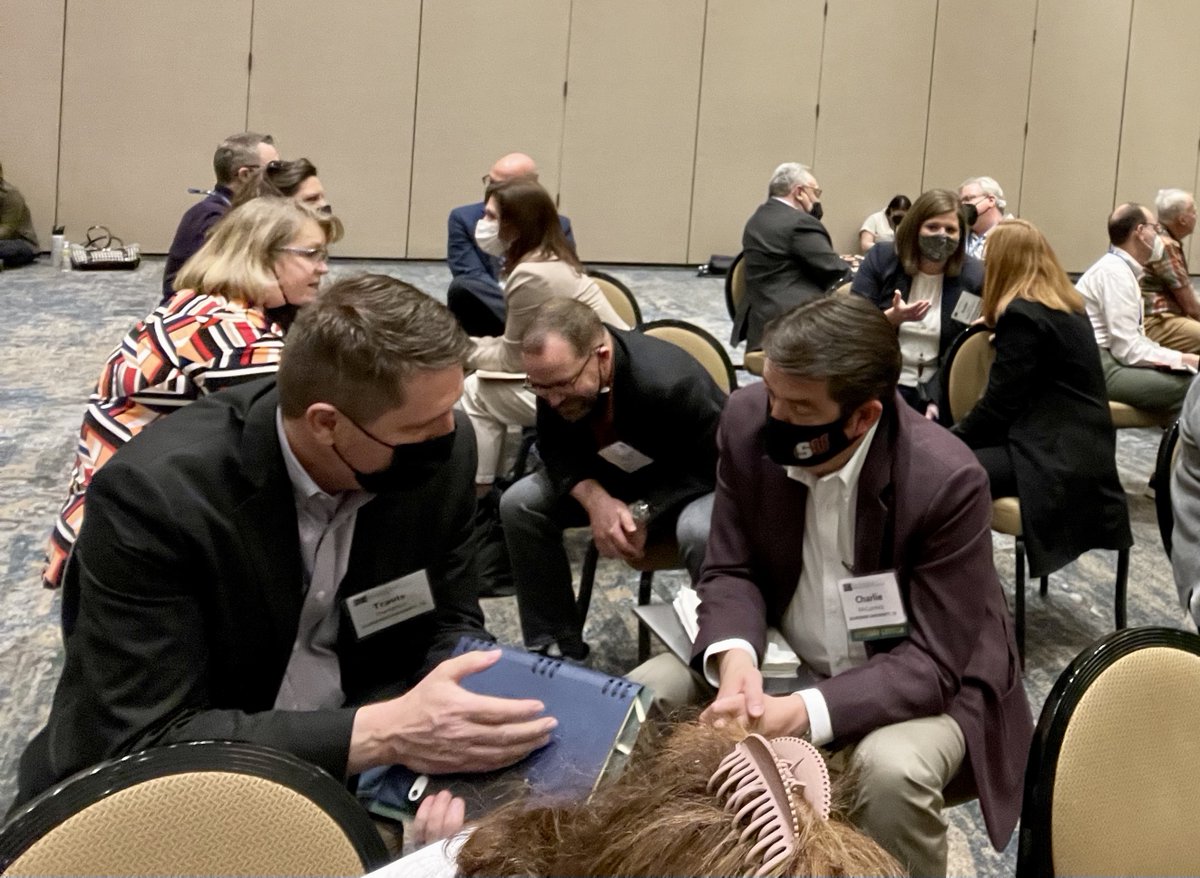 VocationMatters's tweet image. Some noise is pleasing to the ear - like the din of the ballroom in Dallas as #2022NetVUE participants answer Kathleen Mahoney&apos;s question.