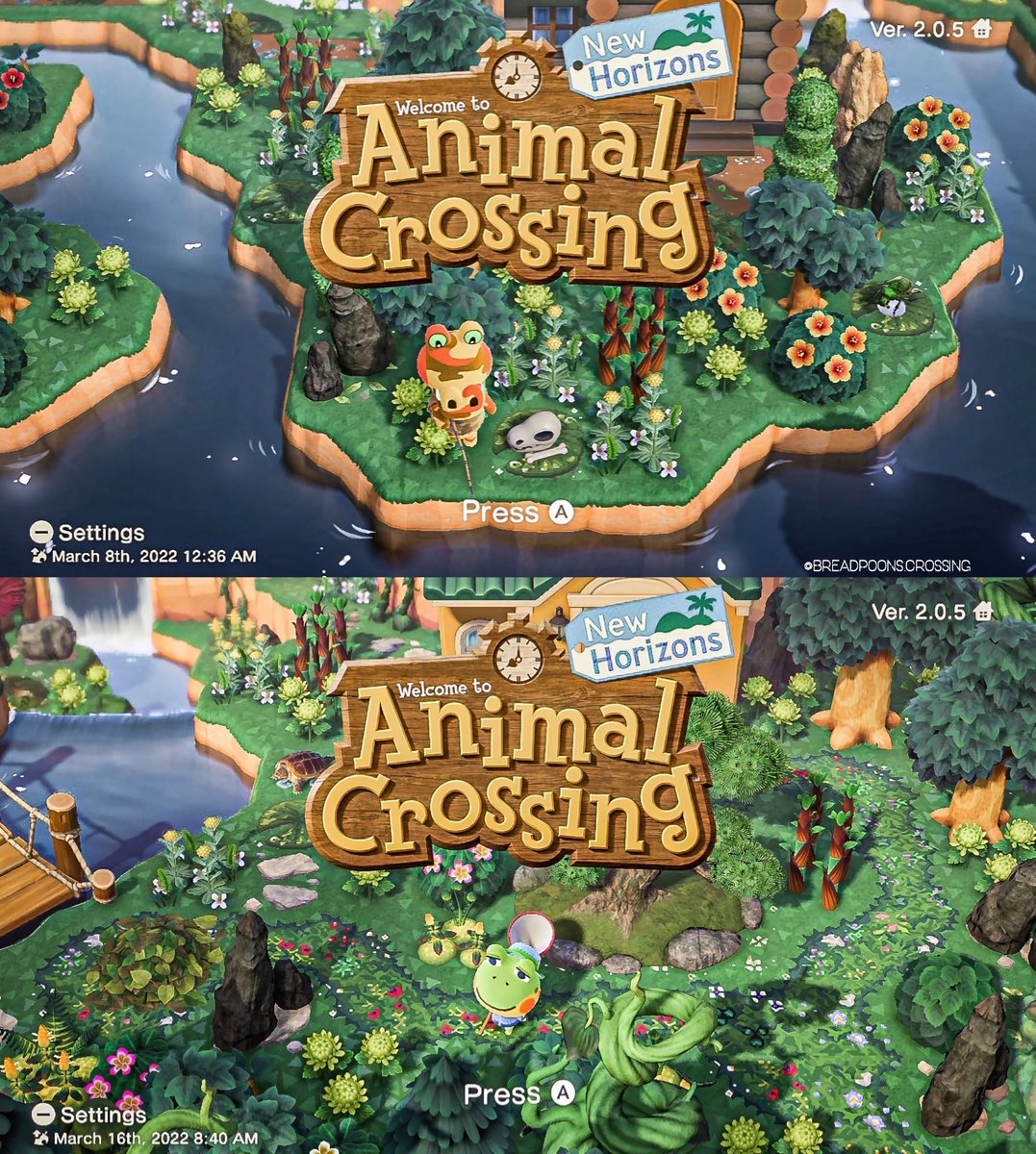 Breadpoons National Park Villagers in their Natural Habitat: Opening Screen Series Vol. #1 🐊🐸

#ACNH #AnimalCrossing #ACNHDesigns #AnimalCrossingNewHorizons