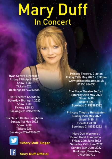 MaryDuff_Singer's tweet image. Looking forward to getting back on the road again in the UK in April, May and June