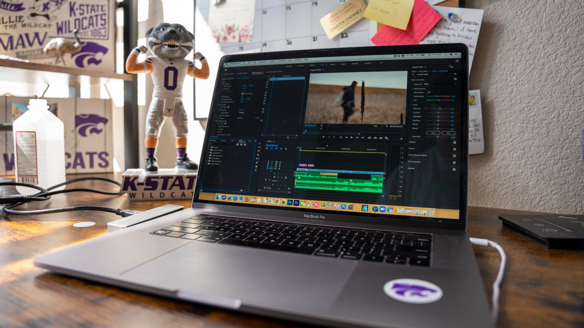 Finishing up the final touches and end credits before it's exporting time! The 6:00 pm deadline will be here before we know it.  <a href="/KStateFilmFest/">K-State 48 Film Challenge</a> 

#KState48