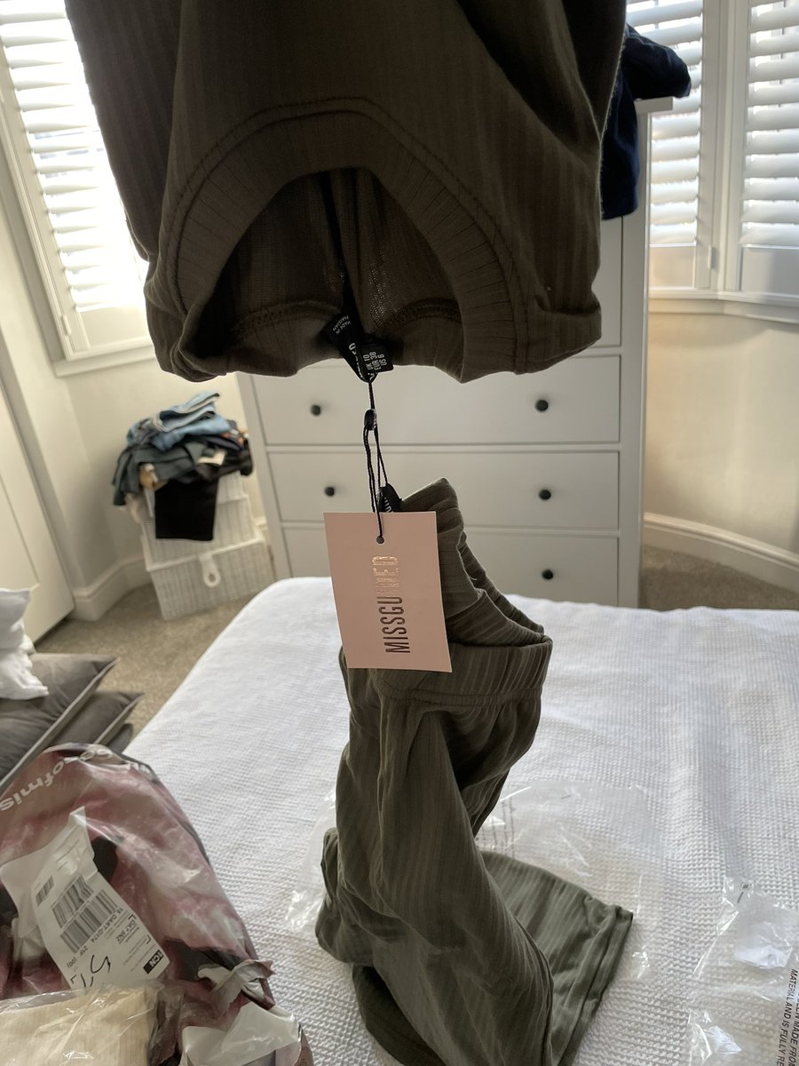 SarahKemble's tweet photo. @Missguided_help how on earth are we meant to try coords on when they come attached to each other! Is this a joke!? https://t.co/gtlaUoM6Pt