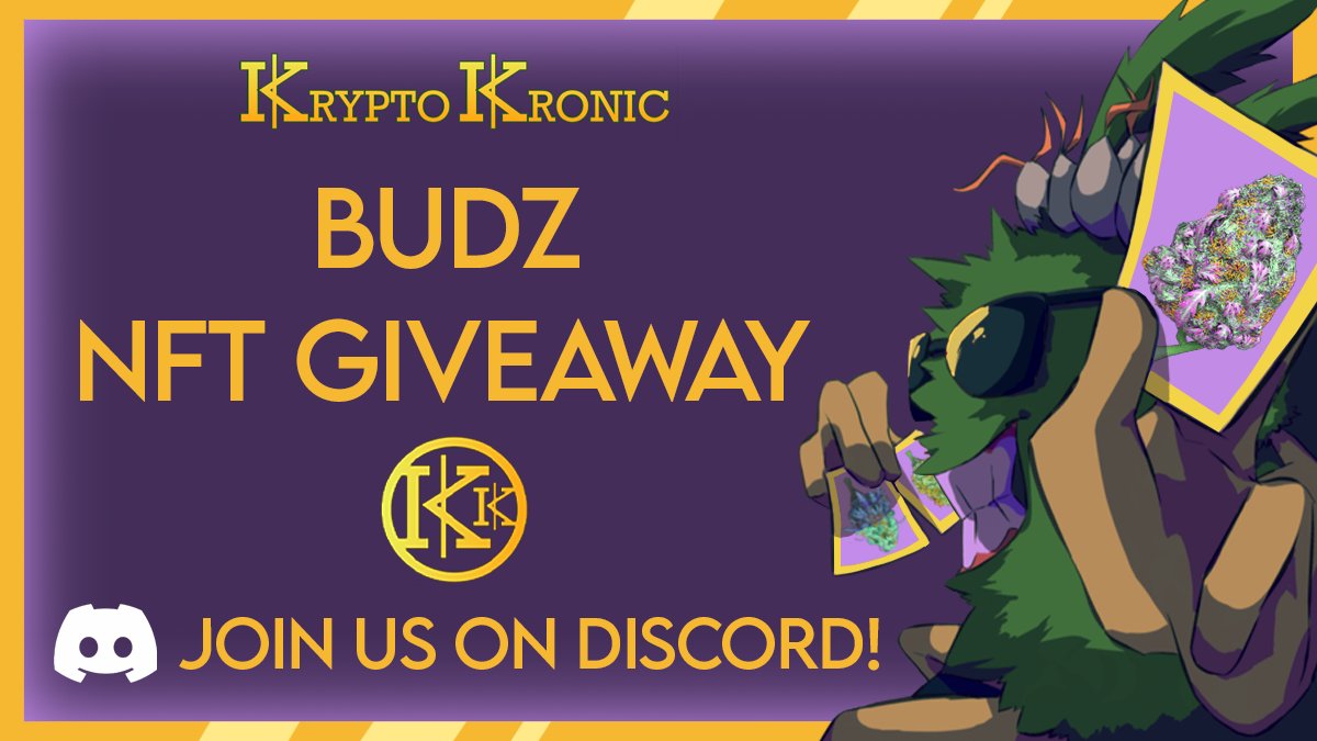 KryptoKronicNFT's tweet image. The floor price is increasing which means its the perfect time to crank up our Weekly #NFT Giveaways!!

First up we have 2 #BudzNFTs up for grabs!
2 Winners:

ReTweet
Join Discord &amp;amp; comment "Budz Giveaway" in 'general' channel.

magiceden.io/kryptokronic_e…
discord.gg/En9FdXTqHu