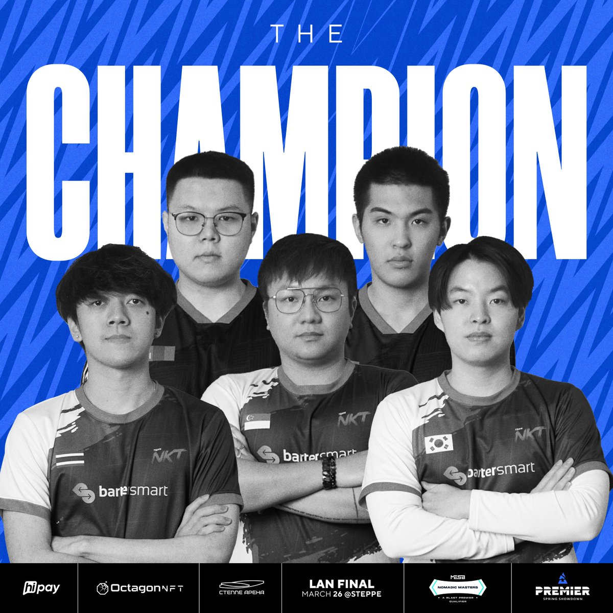 MESA_HQ's tweet photo. TEAM NKT IS YOUR MESA NOMADIC MASTERS CHAMPIONS!
Please welcome to @BLASTPremier SHOWDOWN!
#MESA #letsblast https://t.co/233RKlr2B8