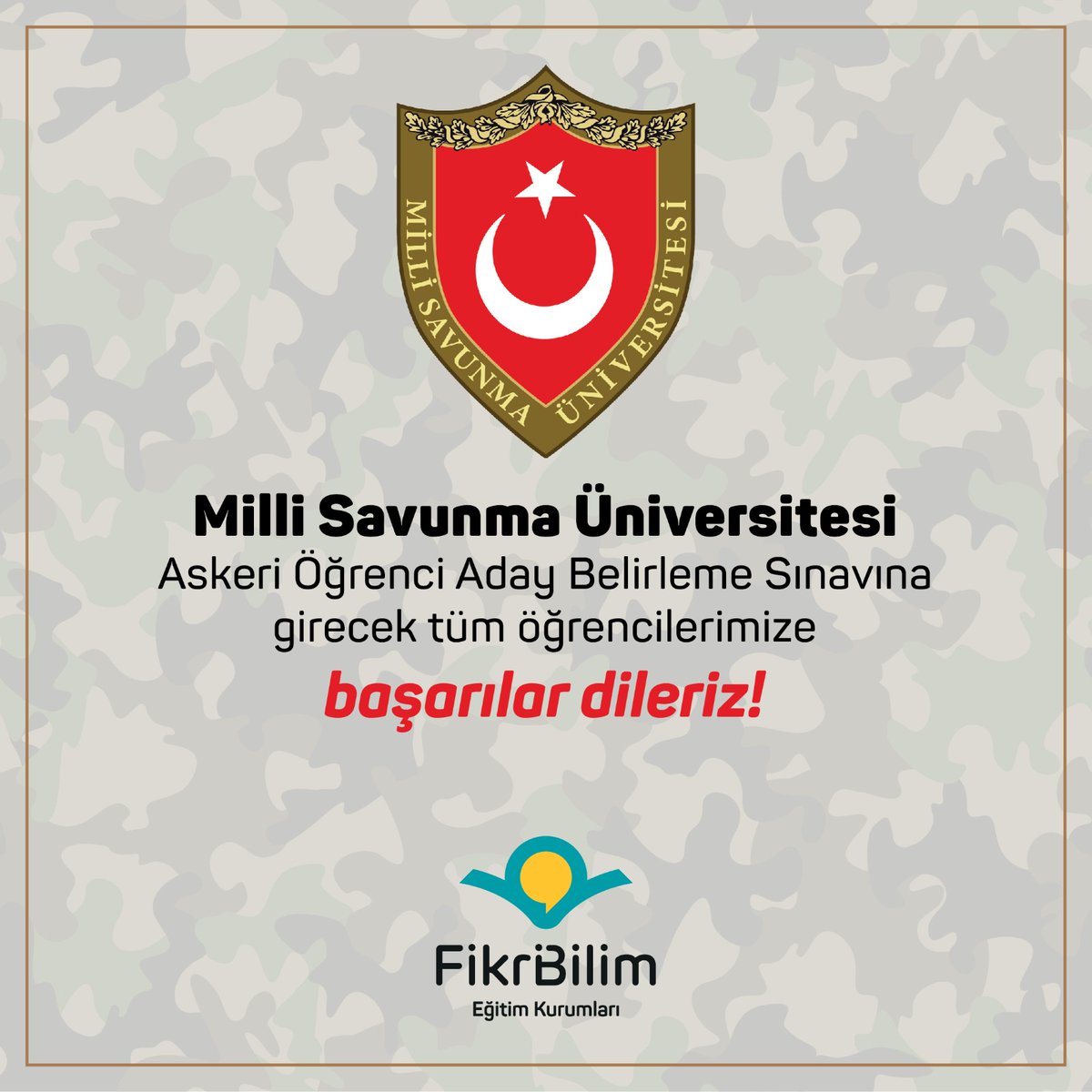 bafam4's tweet photo. 27 Mart Pazar günü, MSÜ (Milli Savunma Üniversitesi) Sınavı’na girecek tüm öğrencilerimize başarılar dileriz!

#msü https://t.co/cVXkjANddF