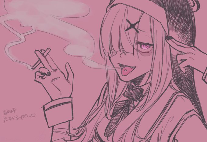 「smoking tongue piercing」 illustration images(Latest)