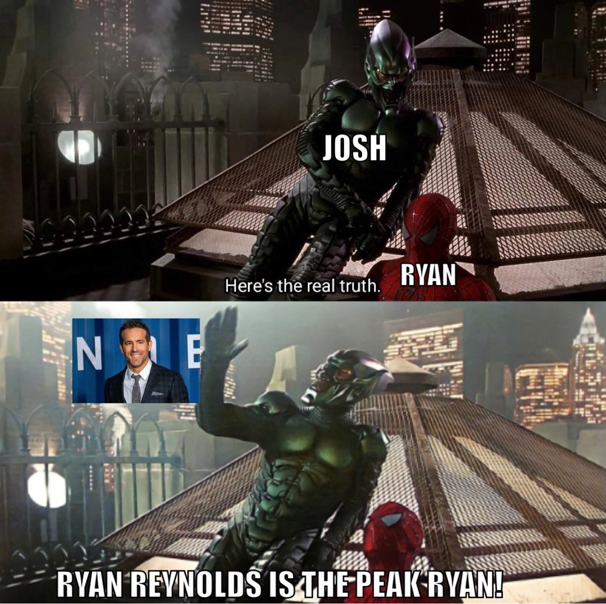M_C_Break's tweet photo. Ryan had to accept some hard truths this past episode regarding who was Ryan supreme. But I think anyone would agree with Josh. #RyanReynolds #mcbreak #PodcastAndChill #podcast https://t.co/x1Bd0HKJyr