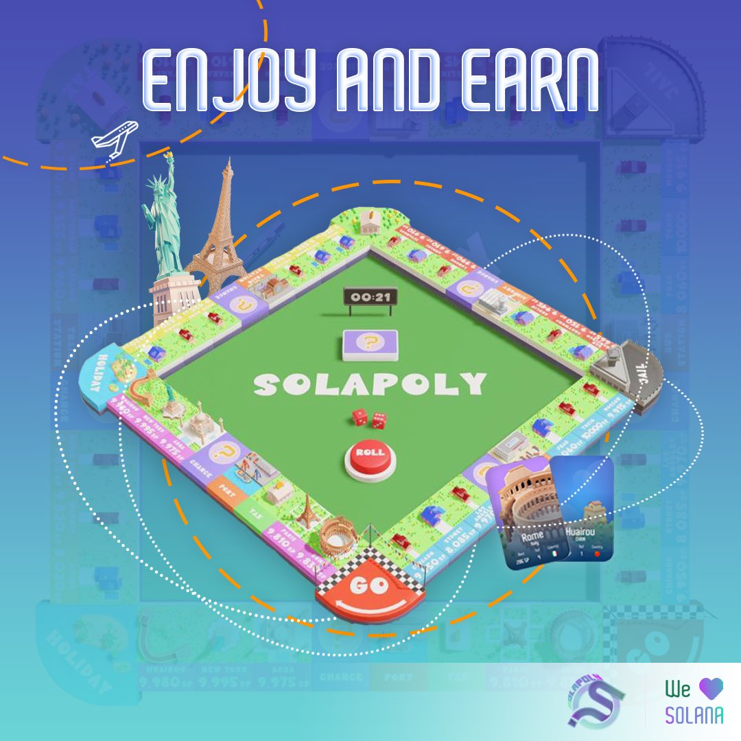 🎁GIVEAWAY!🎁

📌Project - <a href="/solapolygame/">Solapoly</a> P2E board game

Prizes:
🏆1 $SOL ($100)
🏆20x WL SPOTS
🏆1 Anglio Discord

To enter:
1️⃣Follow <a href="/solapolygame/">Solapoly</a> &amp; <a href="/anglio/"></a>
2⃣RT+LIKE
3️⃣Tag friends

Bonus entry: discord.gg/solapoly

Winners in 48H! ⏰ 
#SolanaNFTs #ad #Solana