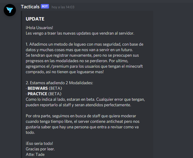 TacNetworkMC's tweet photo. ¡Nuevo UPDATE! https://t.co/6vW8jYMjS4