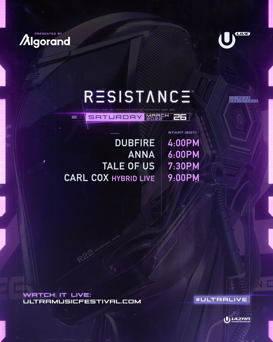 Ultra Music Festival (@ultra) on Twitter photo Day 2 of #Ultra2022 is here! Make sure to tune in on #ULTRALIVE presented by <a href="/Algorand/">Algorand Technologies</a> at ultramusicfestival.com Day 2 of #Ultra2022 is here! Make sure to tune in on #ULTRALIVE presented by <a href="/Algorand/">Algorand Technologies</a> at ultramusicfestival.com