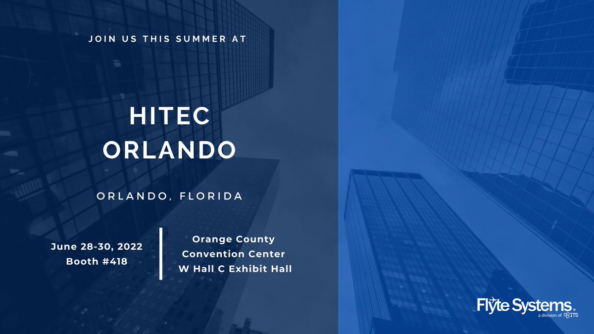 Join us this summer at the World's Largest Hospitality Technology Conference ☀️ We'll be exhibiting at HITEC Orlando on June 28-30, 2022 🍊 Visit us in Booth 418!

#hitec2022 #hitecorlando #hftp #hospitality #technology #hitec #hotels