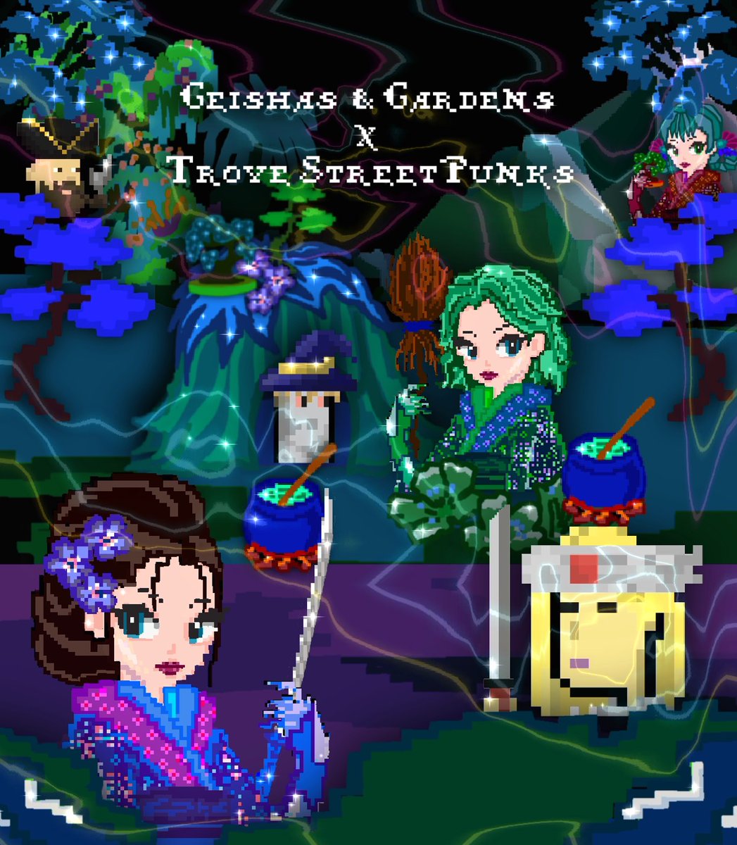 🎎 COLLAB GIVEAWAY👨‍🎤

We are giving away 15 WL spots for Trove Street Punks, by courtesy of their team!

1⃣❤️ + RT
2⃣Follow <a href="/GeishasGardens/">Geishaverse✨</a> &amp; @Tr_Street_Punks
3⃣Tag 3 friends
4⃣Share a link of your comment on #🍺punks channel on our discord server.

⏰24h