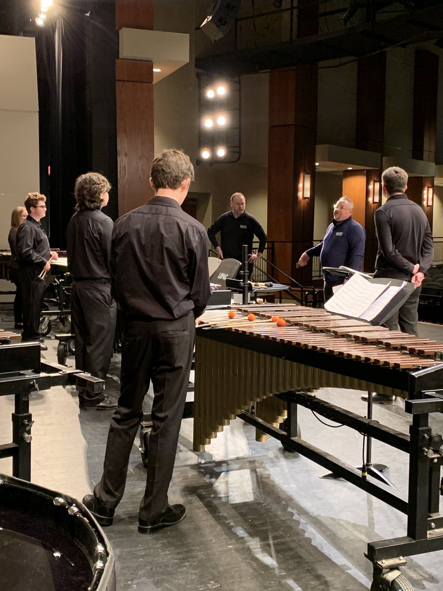 pas_scchapter's tweet photo. Fort Dorchester HS receiving some feedback from Quey Percussion Duo! @PercussiveArts #percussionensemble #percussion https://t.co/D6a598bk5Z
