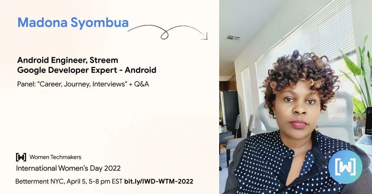 madona_wambua's tweet image. Super proud to be moderating this amazing panel in person April 5th. RSVP here 👇🏽 gdg.community.dev/events/details…

Also greatful to @Betterment for sponsoring .#IWD2022 #IWDNYC
