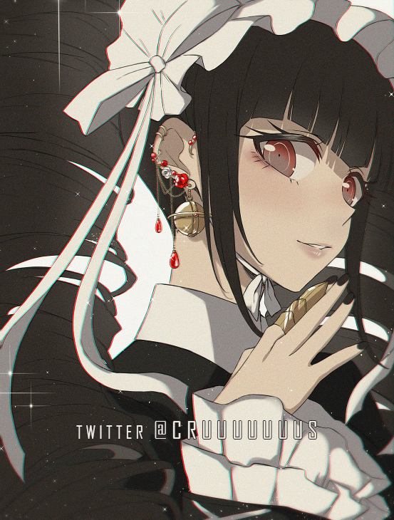 celestia ludenberg 1girl solo jewelry earrings bangs long hair drill hair  illustration images