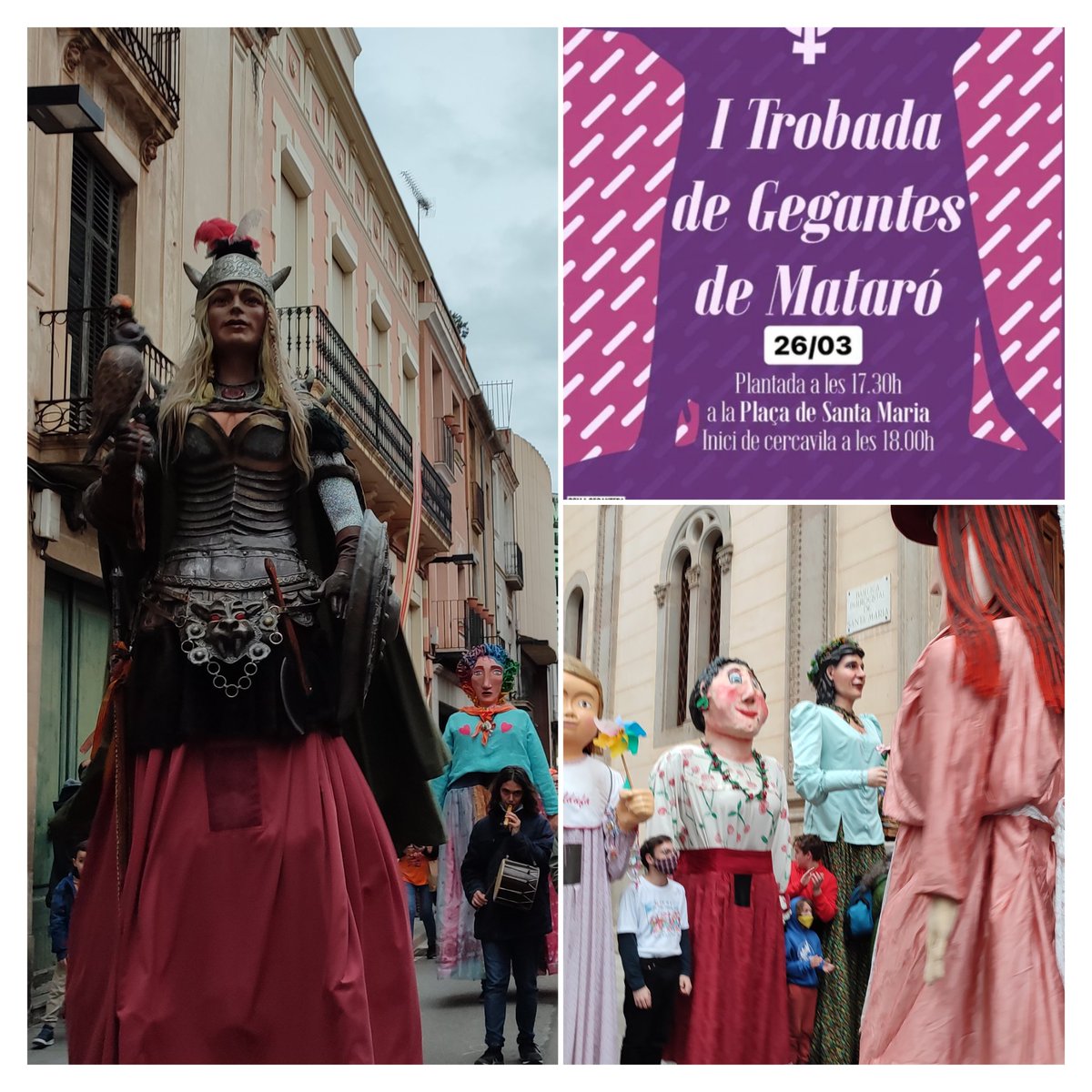 AVV_Via_Europa's tweet photo. 🟣 Avui sí!!!
1a Trobada de Gegantes de Mataró
En motiu del Dia de la Dona, avui les gegantes es passegen pel centre de Mataró. La #Norilca, tota cofoia, no para de ballar amb la música dels Dimecres Flabiol
#diadeladona #gegants #Mataró https://t.co/l4BR9mO2if