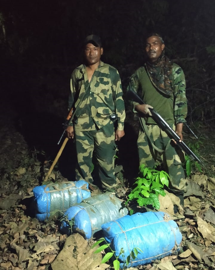 BSF_Tripura's tweet photo. On the intervening night of 26-27 Mar 2022 #BSF #Tripura in the drive against trans-border #Smuggling, Valiant #Praharis rescued Cattles & seized Phensedyl, Ganja & other Contraband items having total worth ₹14,17,445/-
#FirstLineOfDefence
#FightAgainstDrugs
#GuardianOfBorders https://t.co/8gX8LGGP7T
