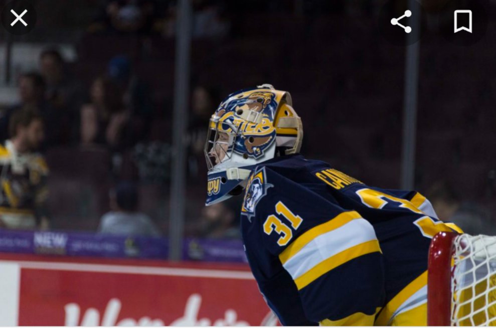 As the <a href="/ErieOtters/">Erie Otters 🦦</a>  return home to the #EIA  <a href="/Aidan_271/">Aidan Campbell</a>  is back in net for the Otters. Thought to be done for the season ,the veteran netminder has worked his tail off to get back between the pipes. Welcome back "Soup" #OutWorkThem