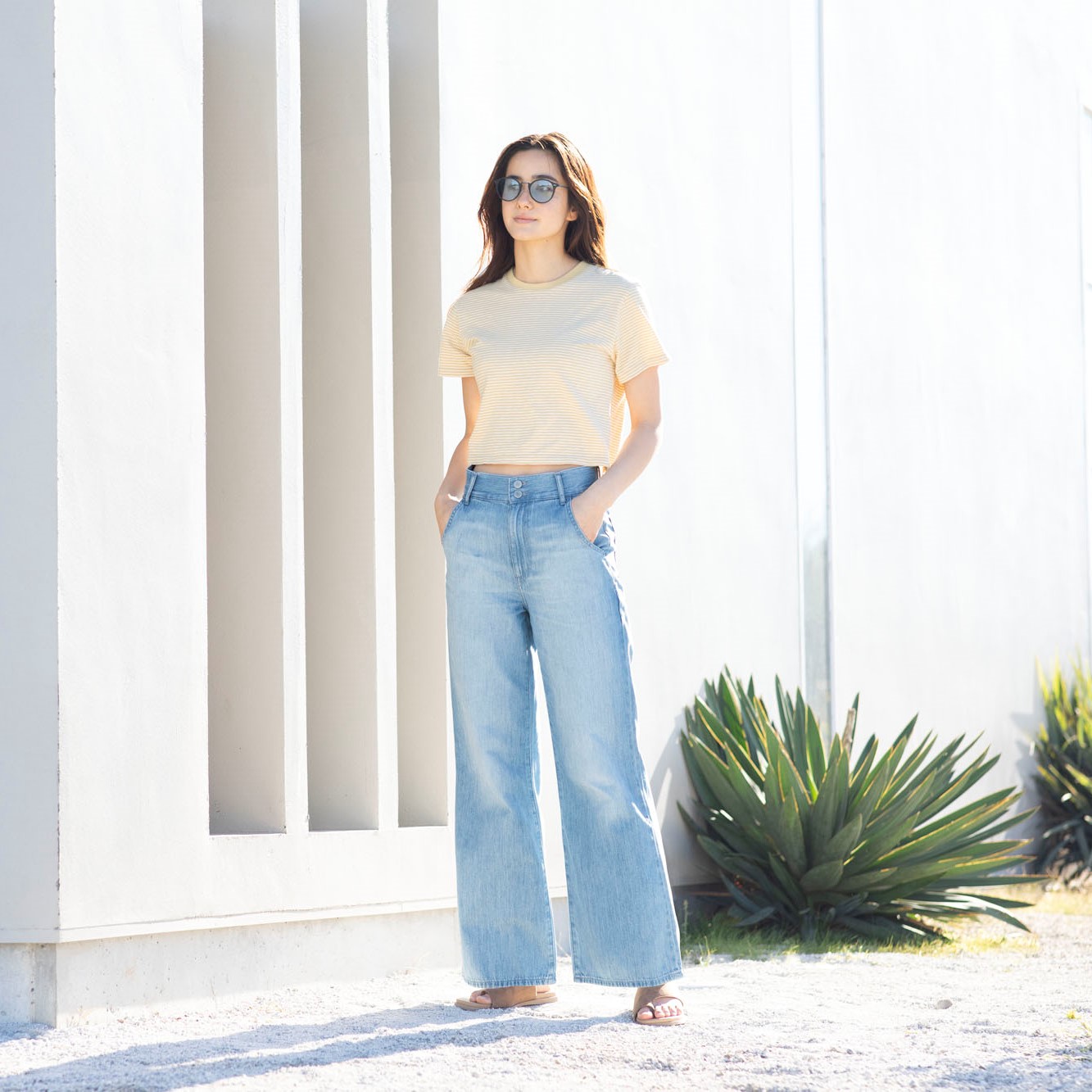 UNIQLO on X: Essential denim in an up-to-date silhouette for the new  season. Find the Wide Flare Jeans and more styles produced under BlueCycle  Jeans, water-saving technology that makes you look and