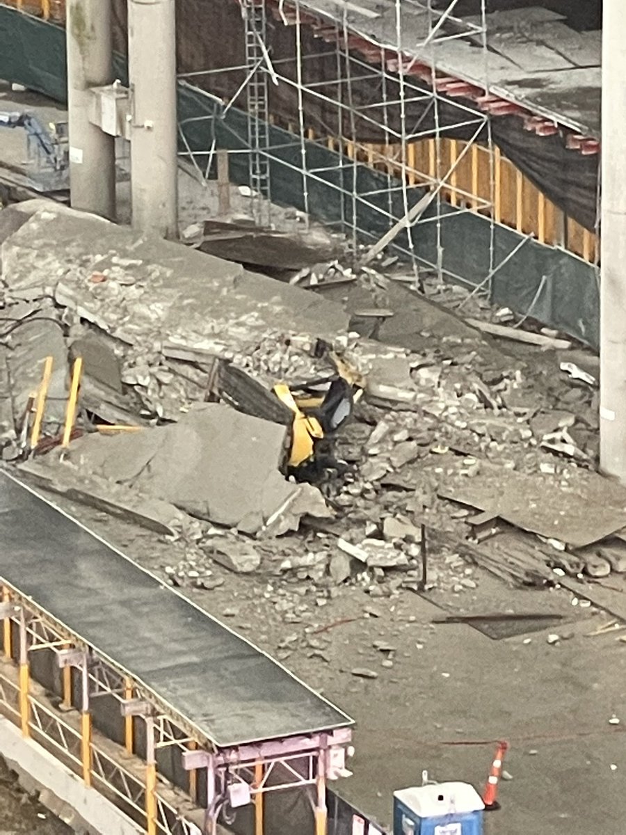 EmilyMaherTV's tweet image. A neighbor just shared these photos of the collapse. You can see a piece of construction equipment in the debris. #wcvb