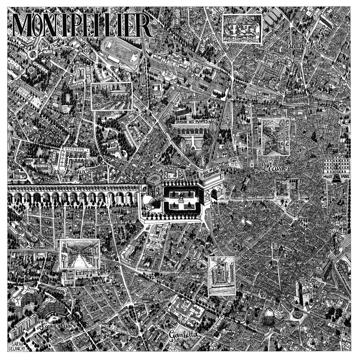 DelanchySarah's tweet photo. Carte de #Montpellier , dessin au #Rotring sur papier bristol. 300 heures de travail réparties sur plus de 6 mois… 
À retrouver sur ma boutique en ligne! https://t.co/g18iMmuKtE https://t.co/Y3fJvhan2y