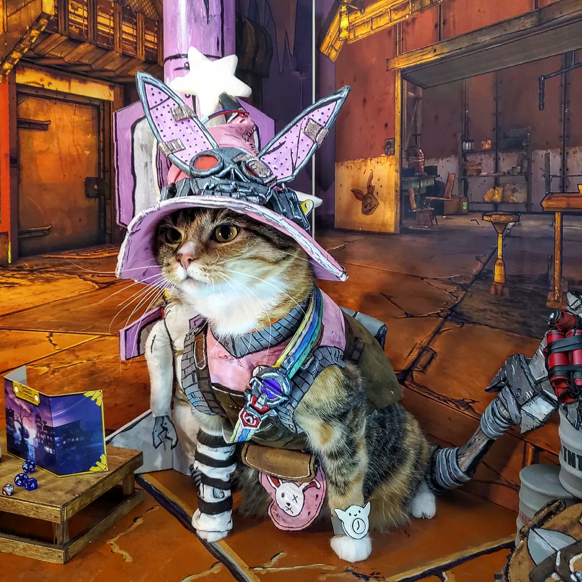 Cat_Cosplay's tweet image. "Ahem... Welcome fine ladies, to the most coolest game in the world: Bunkers &amp;amp; Badasses!"

#ChaoticGreat #Caturday #TinyTinasWonderlands