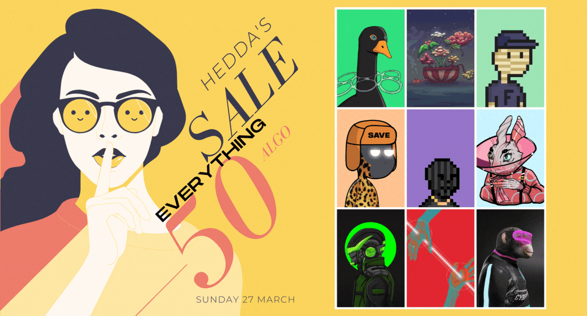 ALGOxNFT's tweet photo. The weekend is here πβ±οΈπΈ and you're invited to our collector #instashuffles
@Algoruns INSANE HIGH END GARAGE SALE! (200A)
Sat 2pm PST
https://t.co/r4qPZJCfoM
@HeddaB4 Flee Market Madness! (50A)
Sun 12pm PST
https://t.co/8nydNpbKMK
#AlgoNFT #Algorand #NFT #AlgoFam #AOWL #MNGO https://t.co/ShK7u84B38