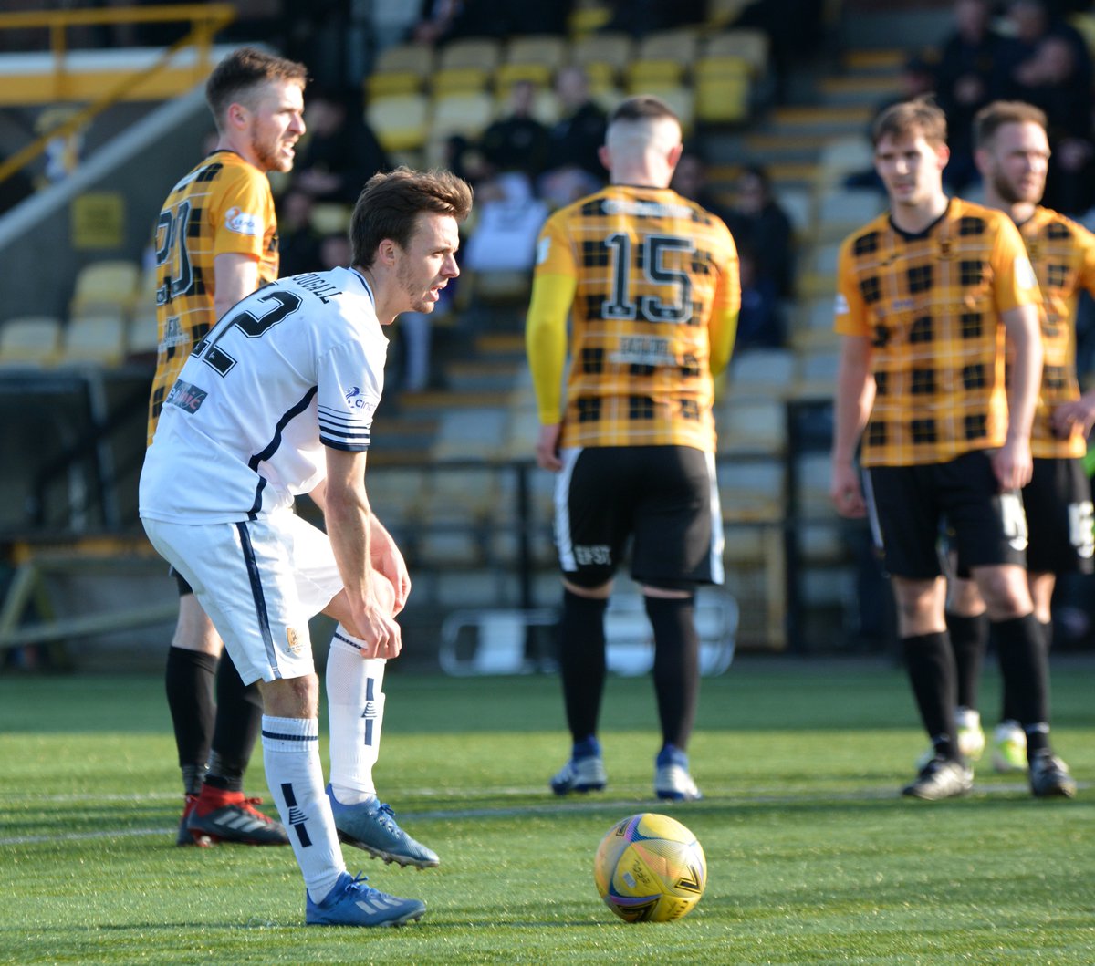 dgxwasp's tweet photo. @Scougall10 gets up after being brought down in the box to score @AlloaAthleticFC second from the spot against @EastFifeFC https://t.co/Ifclw5pUZC