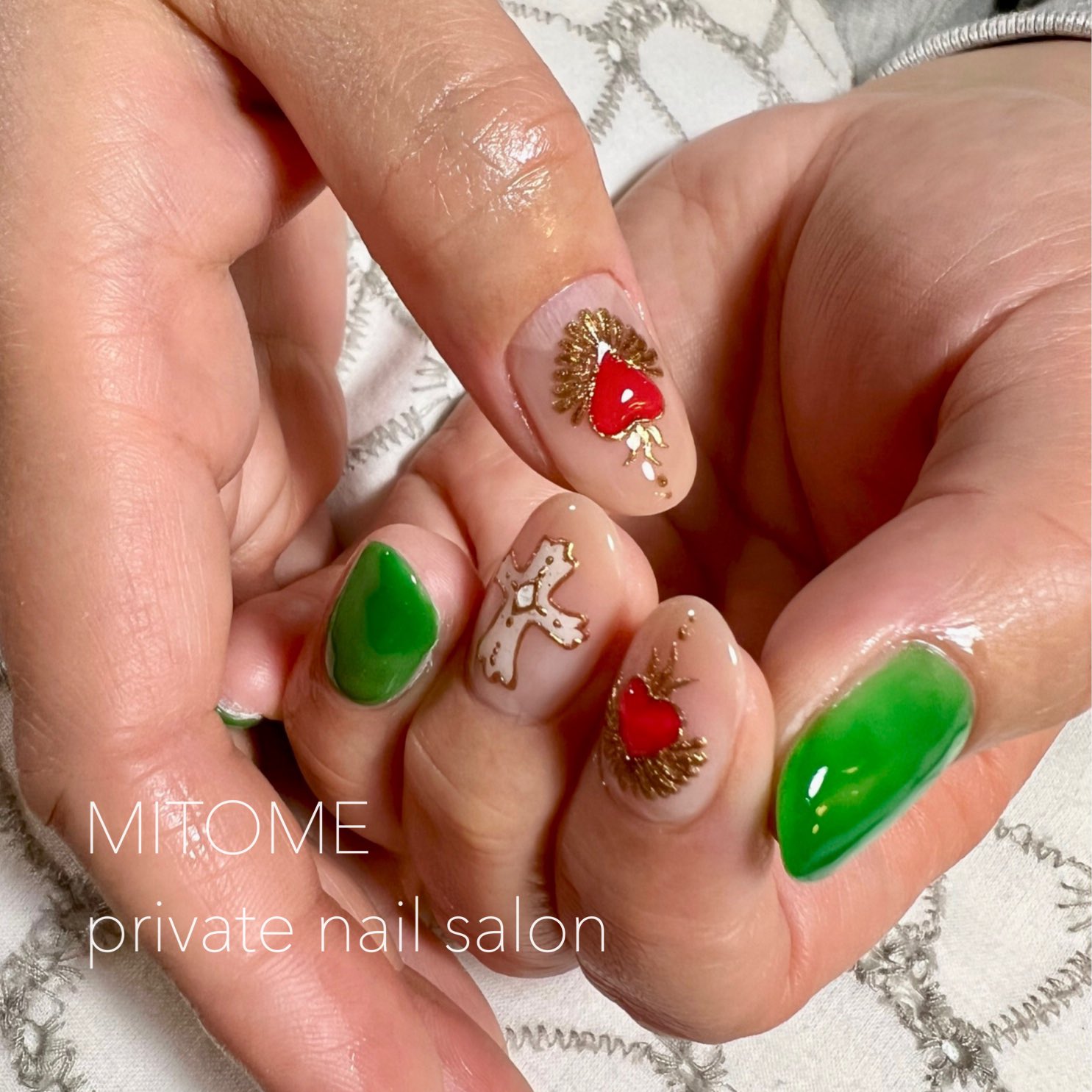 横浜 鶴屋町ネイルサロン Mitome Private Nail Salon Mexican Bottega Green 手書きモチーフネイル 可愛かった 横浜ネイルサロン 手書きネイル おしゃれネイル T Co Prra6agcjd Twitter