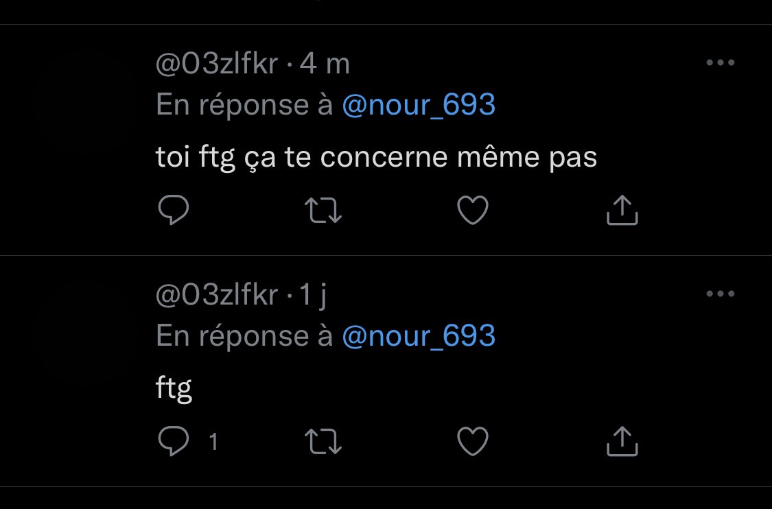 nour_693's tweet photo. @03zlfkr T’es trop vulgaire Allah y hdina https://t.co/3lJDthVDBp