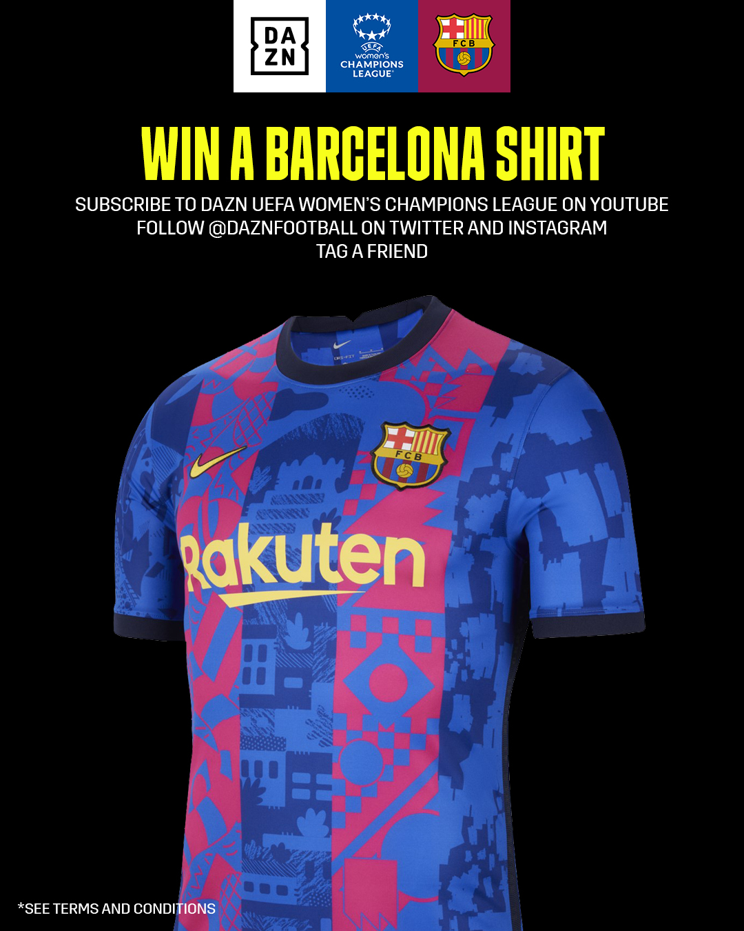 Dazn Football Want To Win An Fcbfemeni Shirt Simply Subscribe To The Dazn Uwcl Youtube Channel T Co Njufowakhk Retweet And Follow Daznfootball And Instagram Reply