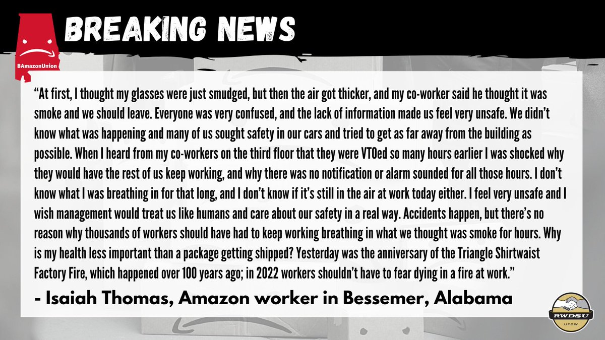 BAmazonUnion's tweet image. What happened yesterday was really scary. Today, we now know what happened: read the full press release on bamazonunion.org/updates  #1U #BAmazonUnion