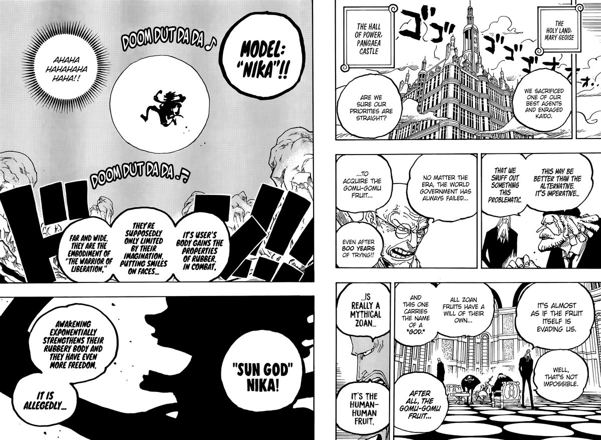 luffy824's tweet photo. So this man luffy has basically been a mythical Zoan devil fruit user and now has a transformation that basically gives this man Toon force abilities and he's like a God?
Peak Fiction.
#chapter1044 #Spoilers https://t.co/rbRPfTNkIH