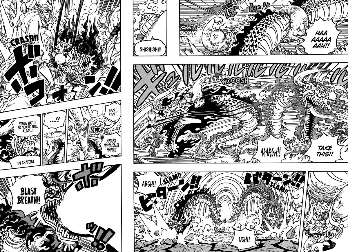 luffy824's tweet photo. So this man luffy has basically been a mythical Zoan devil fruit user and now has a transformation that basically gives this man Toon force abilities and he's like a God?
Peak Fiction.
#chapter1044 #Spoilers https://t.co/rbRPfTNkIH