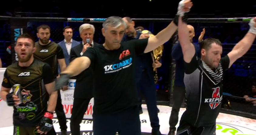 Grabaka_Hitman's tweet photo. After six years and his third challenge for the belt, Oleg Borisov finally takes home gold. Takes the unanimous decision against Magomed Bibulatov to claim the ACA bantamweight title.
#ACA138 https://t.co/YIPsvXJOqY
