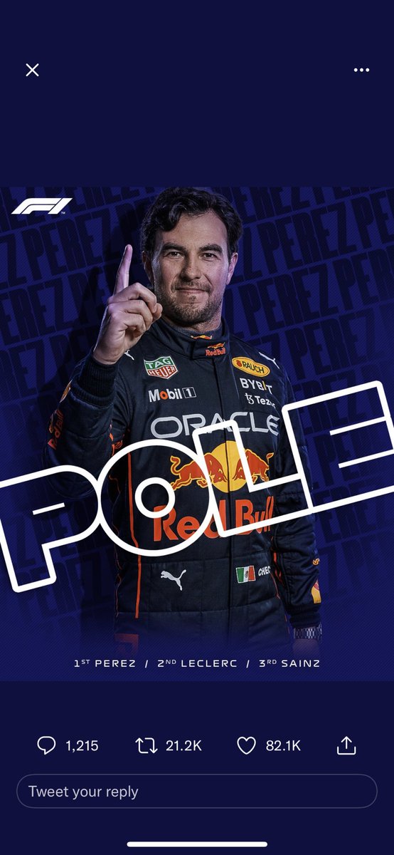 _AlexM26x's tweet photo. @Valerie_RBR @F1 You love to see it 😂 and I hear a penalty for max. Damn he got beat by Perez 😂😂 super super checoooooo https://t.co/y2RpmJjWOW