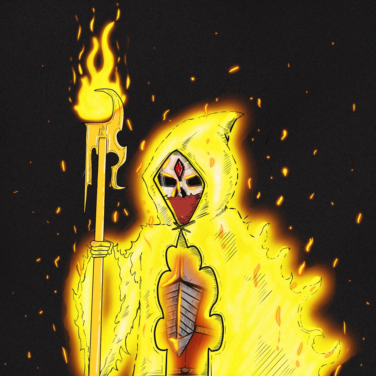 It is said that Magik users who are able to harness the flame are among the fiercest of Mages. They wield powerful destructive Magik with a passion for battle.