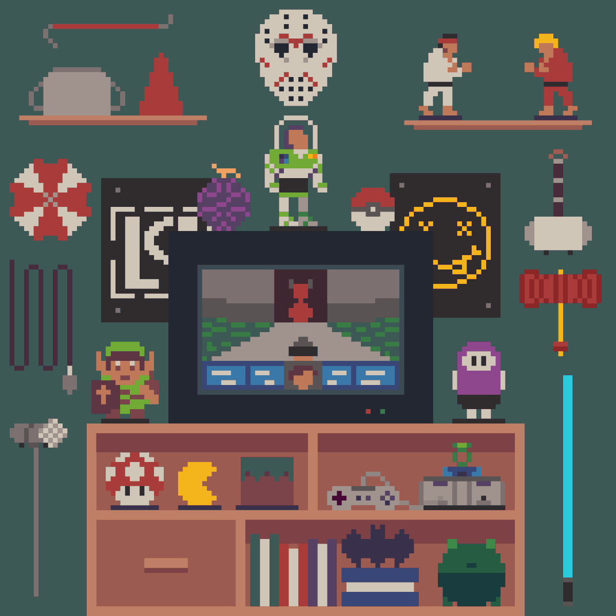 MuriloDaniel19's tweet photo. Nesse desenho tem 25 referências, quem acertar 20 ganha nada mais nada menos que um... Parabéns :)

#pixelart #draw #art #batman https://t.co/RSnXrRCAk7