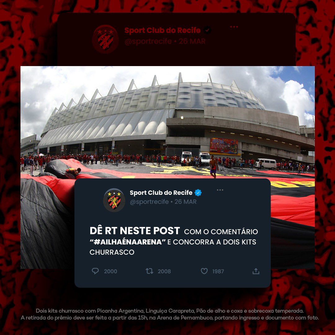 Amanhã é decisão e tem churrasquinho pra galera aproveitar o pré-jogo! Veja como concorrer aos 2 kits:

➡️ Dê RT neste post com o comentário “#AIlhaÉNaArena”.
➡️ Siga o nosso parceiro e quem está junto com a gente neste prêmio: instagram.com/duboeufpremier