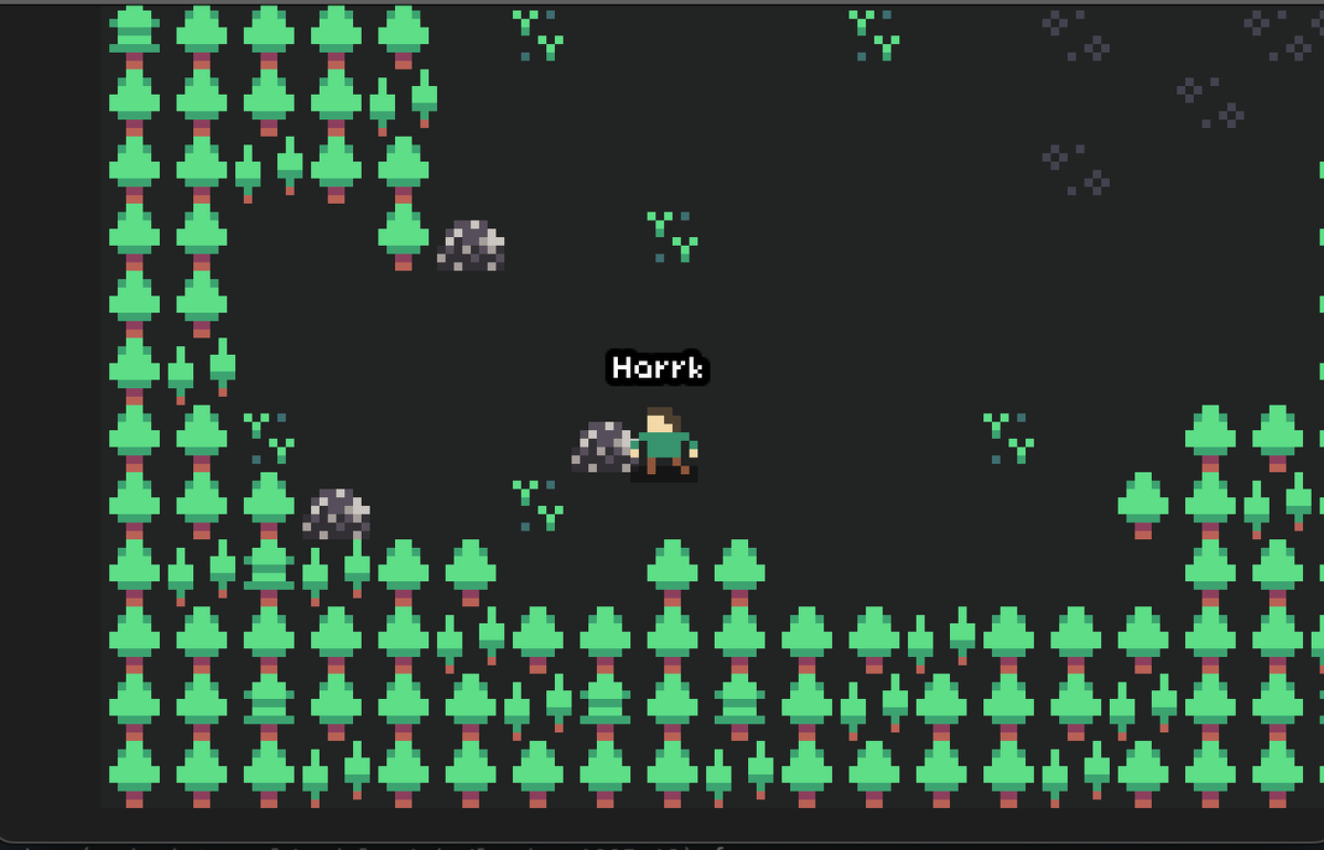 Harrkus's tweet photo. Had to extend the server to read level files, parse entities, and then pass their states to all clients in the room. But hey, tin rocks to mine! Now I need an inventory, and items... 

#screenshotsaturday #gamedev #godot #indiedev https://t.co/JKmwTJ0yt7