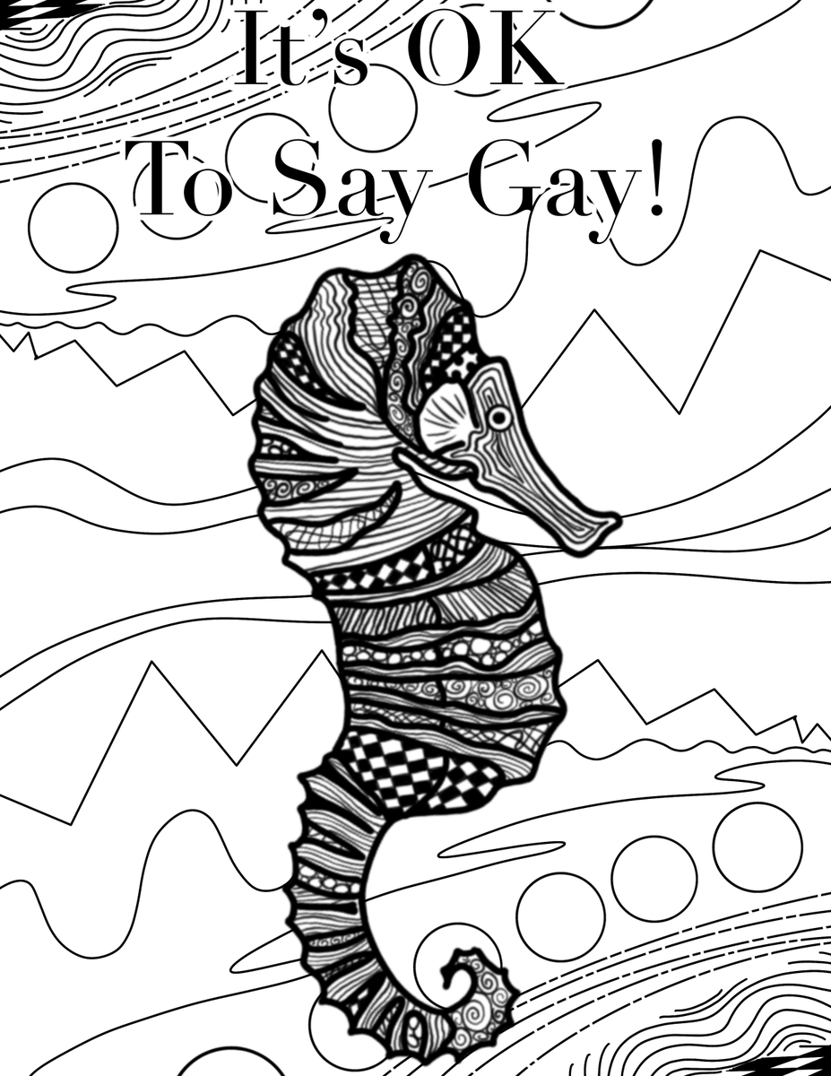 KMBodan's tweet photo. Coloring pages are appropriate for all ages, so download, color, and share. Thanks to @gish for showing me a way to share the message with @GovRonDeSantis and the kids that need it. 
#ItsOKToSayGay #bookbash #GISH https://t.co/4mCXtTVlhs