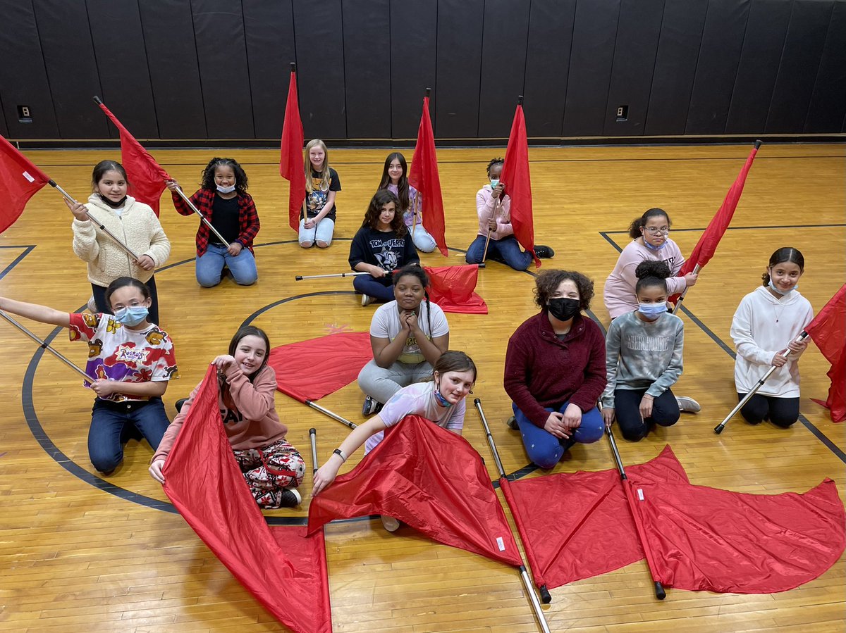 NSS Color Guard hard at work on Friday after school. Proud director here! ✌🏼❤️🌀🚩<a href="/GenevaNSS/">North Street School</a> <a href="/GenevaCSD/">Geneva CSD</a> #GenevaStrong